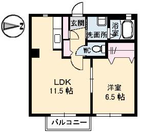 シャーメゾンTS  (1LDK/2階)の間取り写真