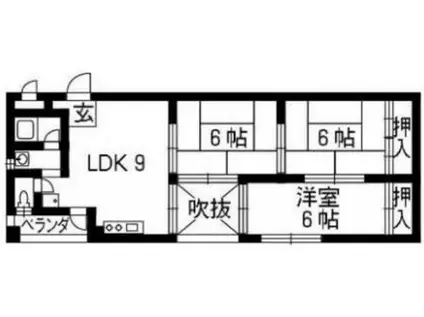 中央ハイツナカハラ(3LDK/4階)の間取り写真
