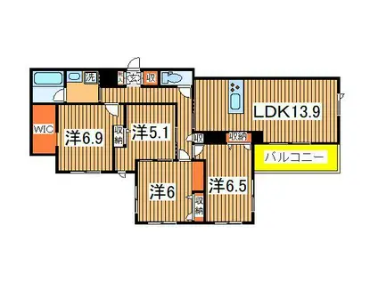 GRANDY VILLA OHTAKANOMORI Ⅱ(4LDK/2階)の間取り写真
