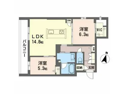 エンゲル江坂(2LDK/2階)の間取り写真