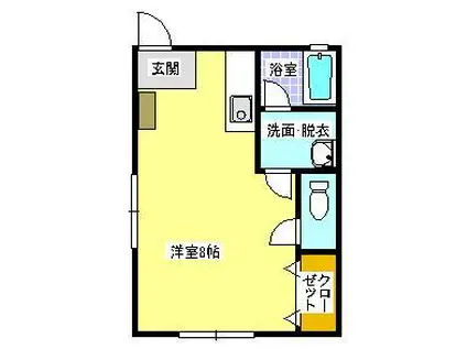 イエローハイツ(ワンルーム/2階)の間取り写真
