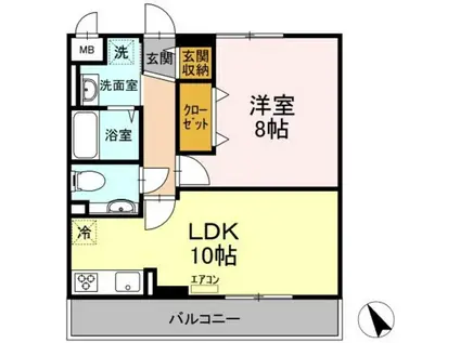 ロイヤルパレス市川(1LDK/4階)の間取り写真