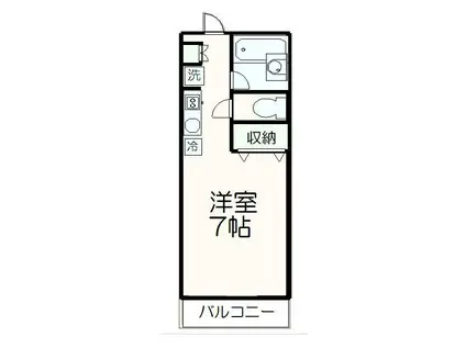 サニ-サイド(1K/2階)の間取り写真