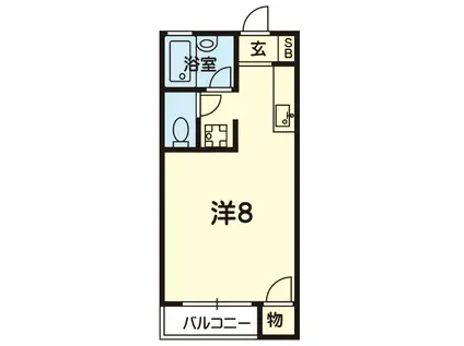 サンハイツ黒髪(ワンルーム/3階)の間取り写真