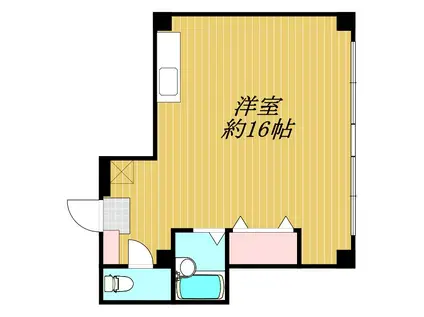 浜田本店ビル(ワンルーム/4階)の間取り写真