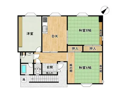 JGS緑丘マンション別館(3DK/3階)の間取り写真