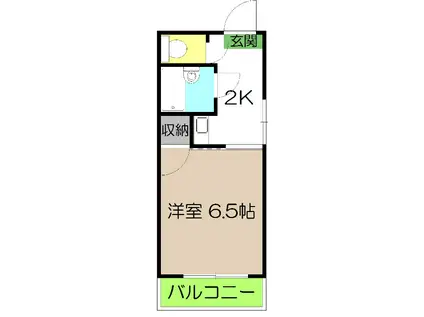朝倉ルートハイツ(1K/3階)の間取り写真