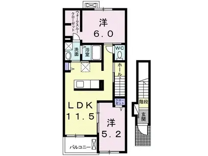 ルミナスハイムIII(2LDK/2階)の間取り写真