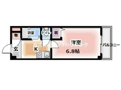 アーバンヨシダII(1K/4階)の間取り写真
