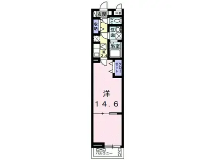 フォレスタ・和歌浦(1DK/1階)の間取り写真