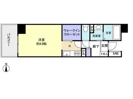 モートサイド赤坂(1K/3階)の間取り写真