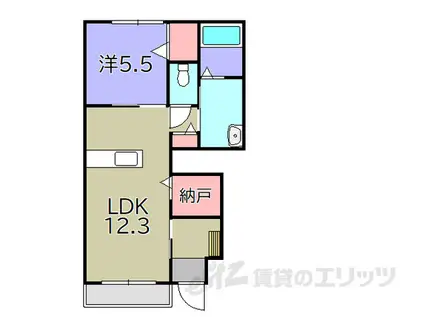 コンフォーザ東近江 A棟(1LDK/1階)の間取り写真