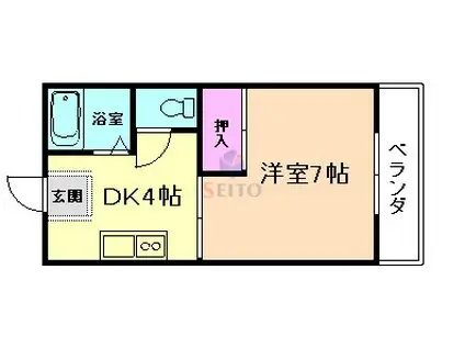 ほづみマンション(1K/3階)の間取り写真
