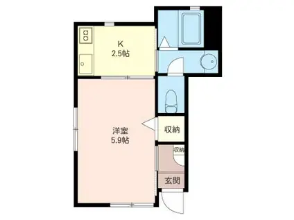 BLANC CHAMBLE(1K/1階)の間取り写真