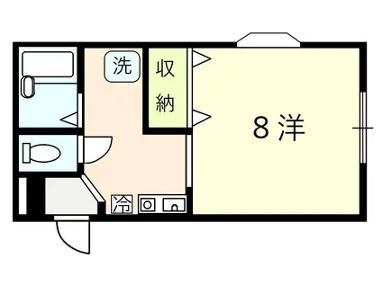 ふじハイツII(1K/1階)の間取り写真