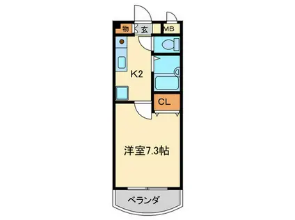 シャンテ吉塚(1K/5階)の間取り写真