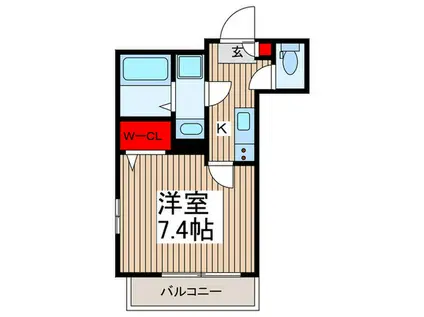 クラシア草加中央1(1K/1階)の間取り写真