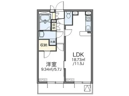 レオパレス向日葵(1LDK/3階)の間取り写真