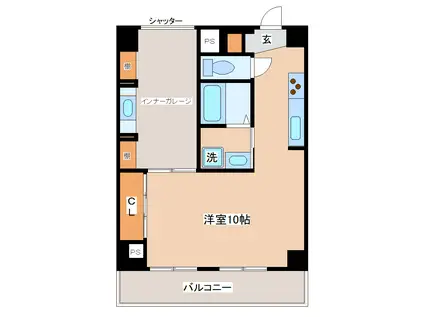 福田ハウス(ワンルーム/1階)の間取り写真