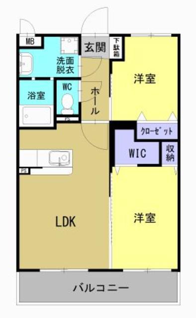 フルール(2LDK/2階)の間取り写真