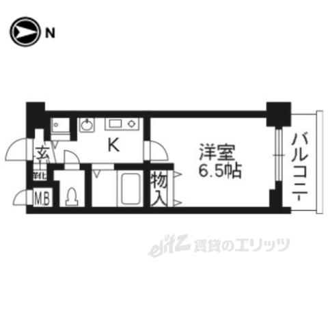 プレサンス京都三条大橋雅殿(1K/5階)の間取り写真