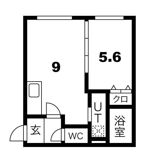 LANDMARK青葉(1LDK/1階)の間取り写真
