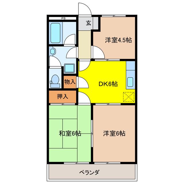 メゾンエクセル(3DK/3階)の間取り写真