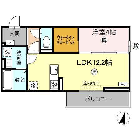 Dグラシア千代町(1LDK/1階)の間取り写真