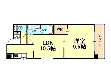 カサデフェリス(1LDK/2階)の間取り写真