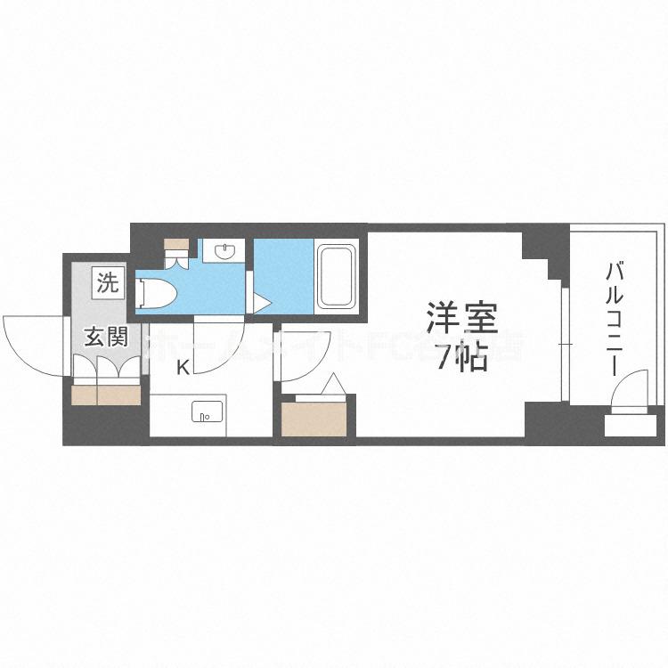 ワールドアイ大阪城イーストアドバンス(1K/5階)の間取り写真