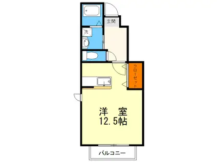 キャピタル・レジデンスII(ワンルーム/1階)の間取り写真