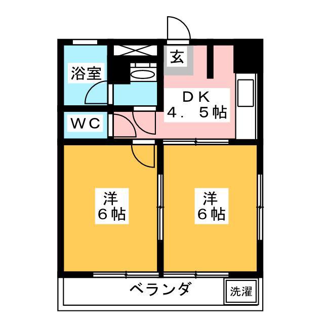 フィオーレ17(2DK/3階)の間取り写真