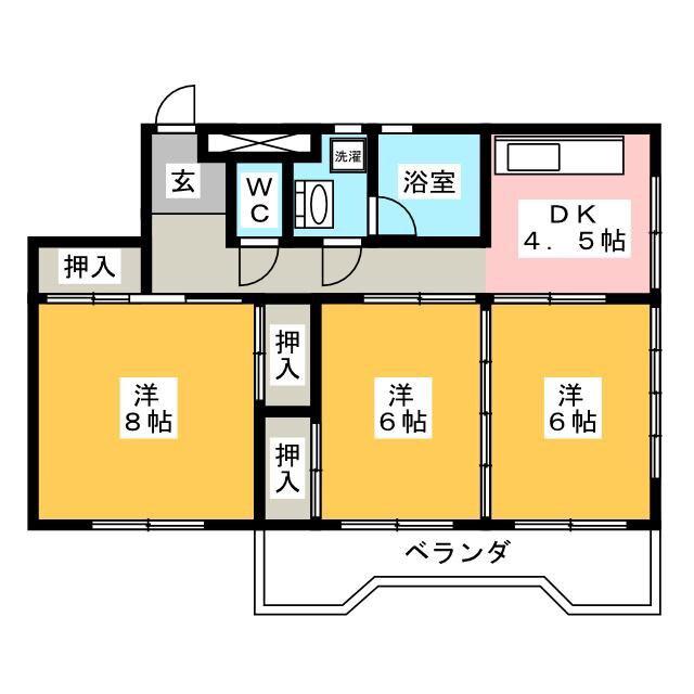 ソレイユ オブサ(3DK/2階)の間取り写真