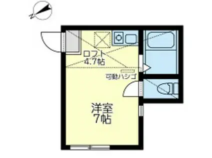 ユナイト富士見アントワーヌ(ワンルーム/2階)の間取り写真