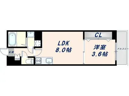 CASA MITO(1LDK/5階)の間取り写真