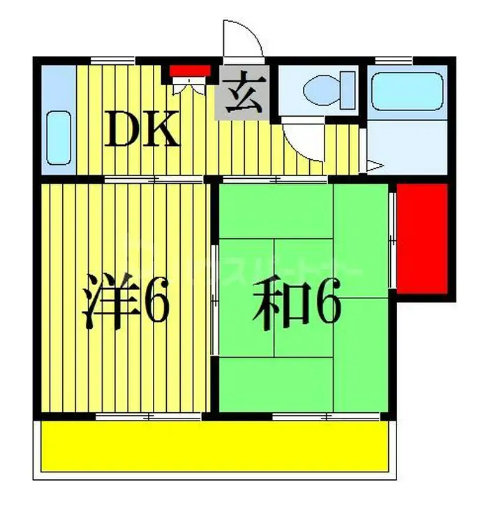 グリーンターフ鬼高 1階階 間取り