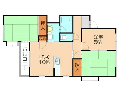 リッチ出雲(3LDK/2階)の間取り写真