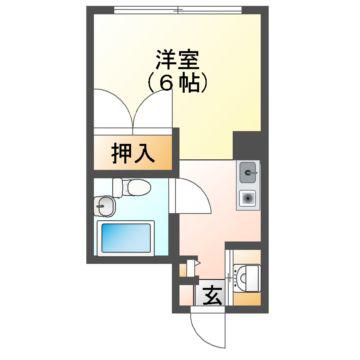 朝日プラザ金沢大手町(1K/2階)の間取り写真