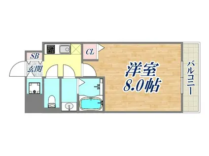 アーバングリーン兵庫ステーションフロント(1K/12階)の間取り写真