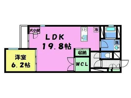 ヴィラスタジオーネ御所南(1LDK/4階)の間取り写真