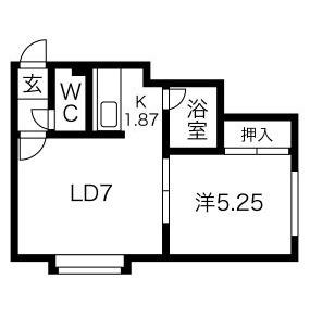 MKハイツ(1LDK/2階)の間取り写真