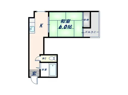クリオコート86(1K/4階)の間取り写真