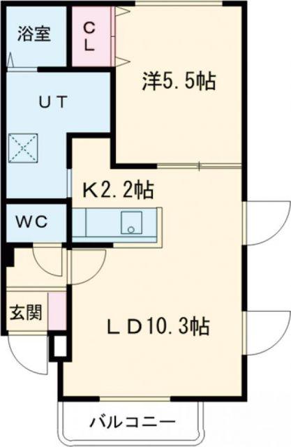 ルナパーク(1LDK/3階)の間取り写真