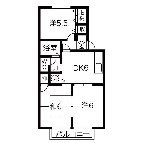 シャルマンイワイ(3DK/1階)の間取り写真