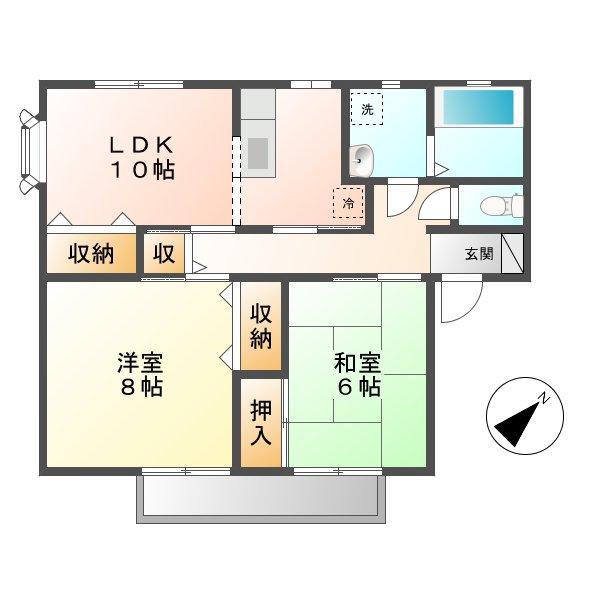 ウィンディア新涯(2LDK/2階)の間取り写真