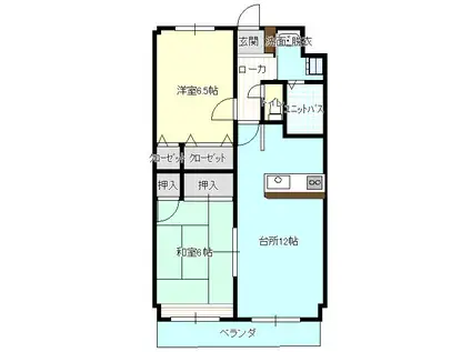 レイディアンス青山(2LDK/1階)の間取り写真