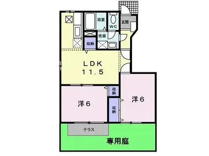 ビバ・ユズ(2LDK/1階)の間取り写真