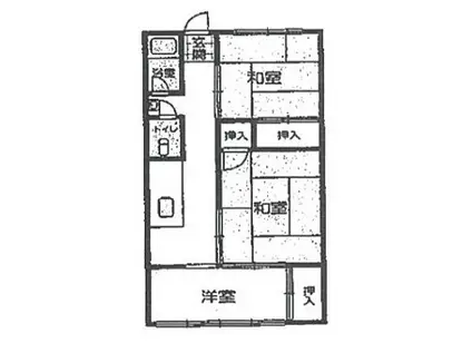 高砂ファミリーマンション(2DK/1階)の間取り写真