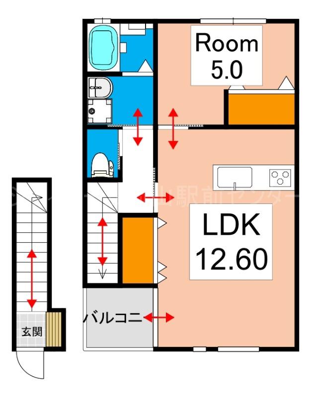 ALBA GRANDE(1LDK/2階)の間取り写真