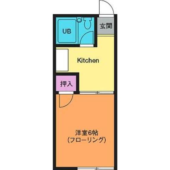 ガーデンプレイス(1K/2階)の間取り写真